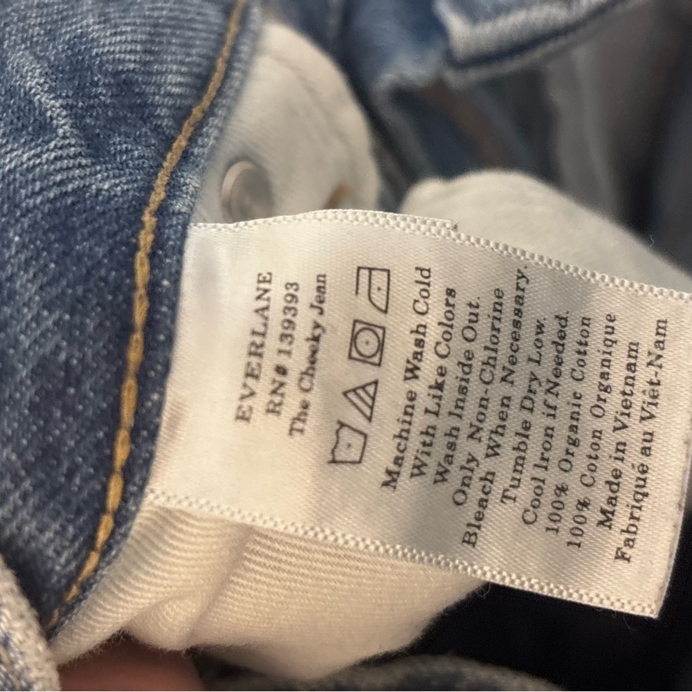 Everlane The Cheeky Jean 25 Crop Blue Organic Cotton High Rise - Picture 4 of 5